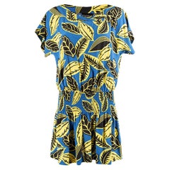 Moschino Women's Moschino Boutique Blue & Yellow Tropical Print Mini Dress