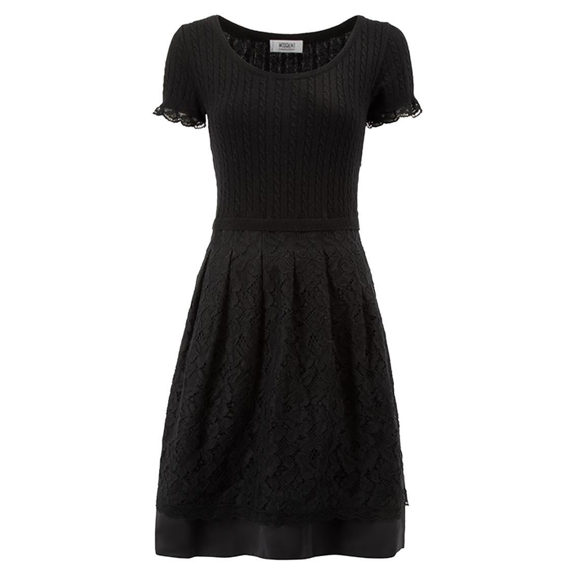 Moschino Women's Moschino Cheap and Chic Black Knit Top Knee Length Dress