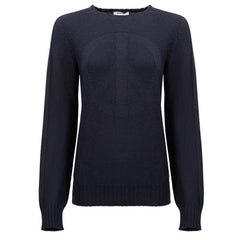 Moschino Women
s Moschino Jeans Navy Wool Peace Sign Knitted Jumper