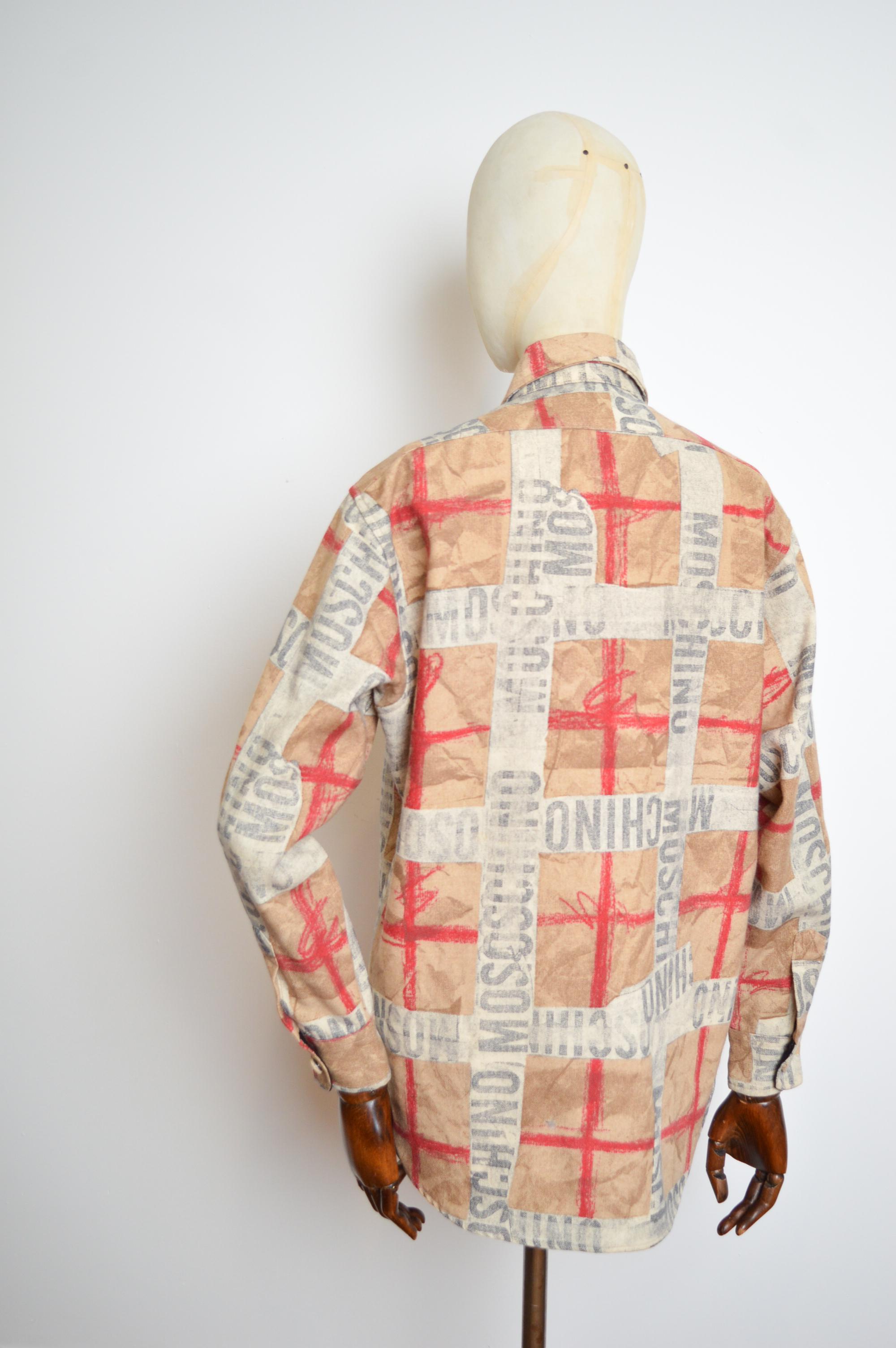 Moschino Laine 1990 bouton vers le bas chemise à manches longues avec sortilèges Shaket en vente 7