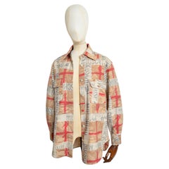 Moschino Wool 1990’s button down long sleeve spell out Shirt Shaket