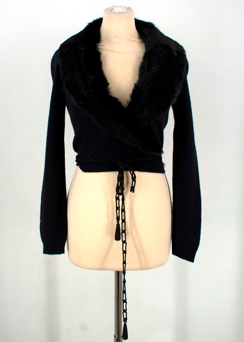 fur trimmed cardigan