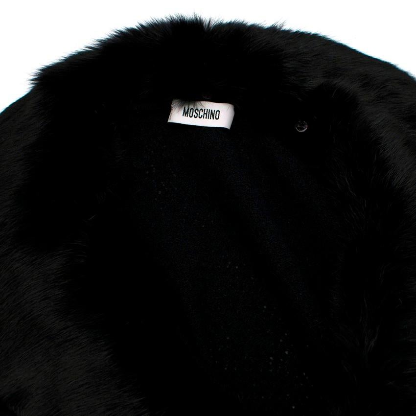 Women's Moschino Wool & Cashmere Fur Trim Cropped Cardigan US 6