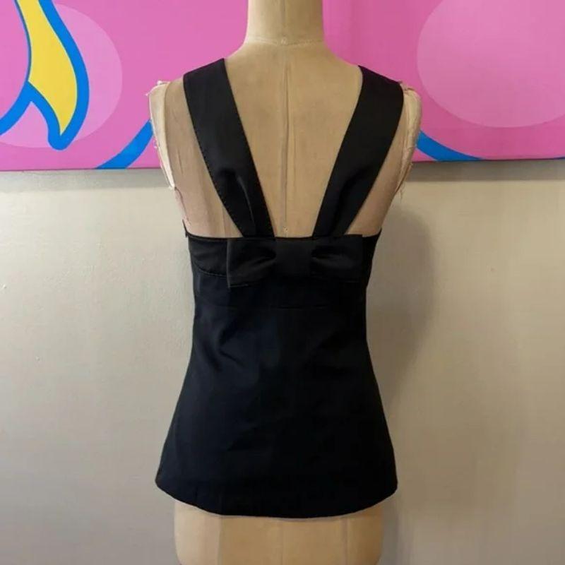 Black Moschino Wool Cotton Tuxedo Halter Bow Top For Sale