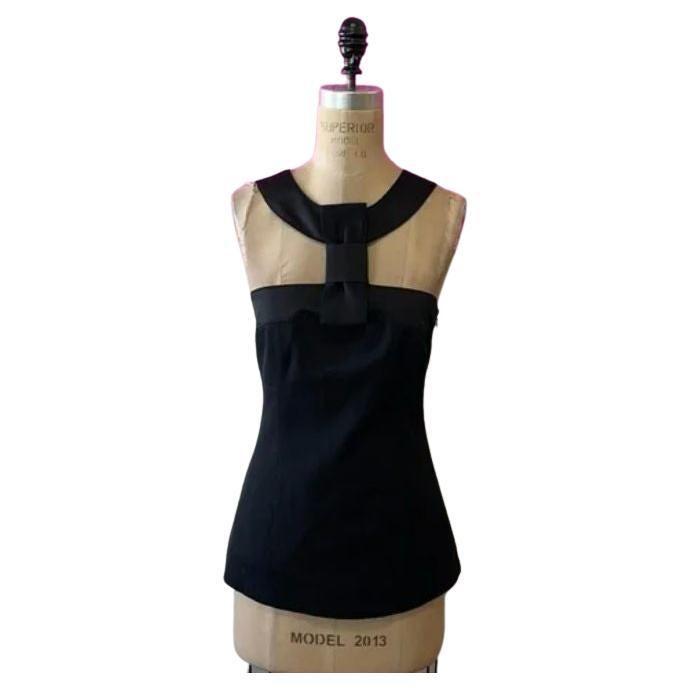 Moschino Wool Cotton Tuxedo Halter Bow Top