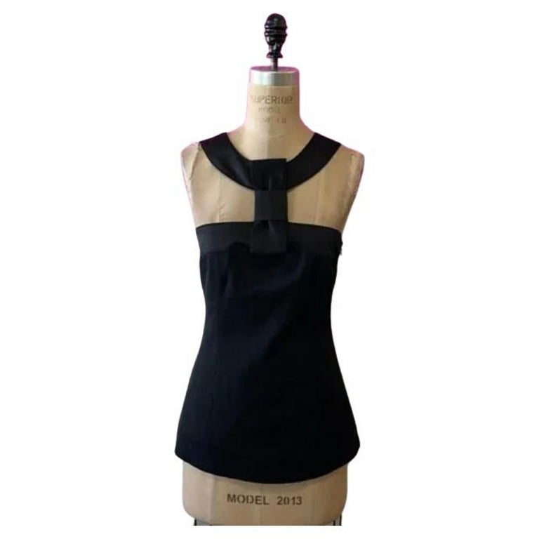 Moschino Wool Cotton Tuxedo Halter Bow Top For Sale at 1stDibs