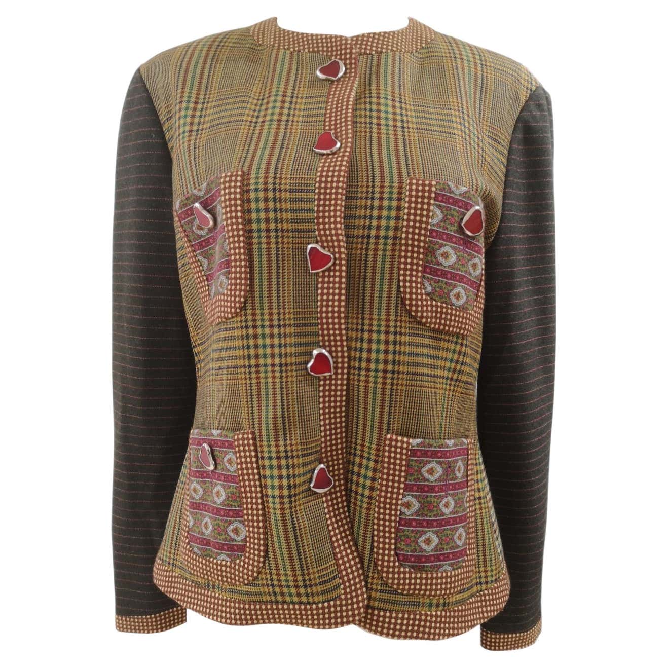 Moschino wool hearts jacket For Sale at 1stDibs