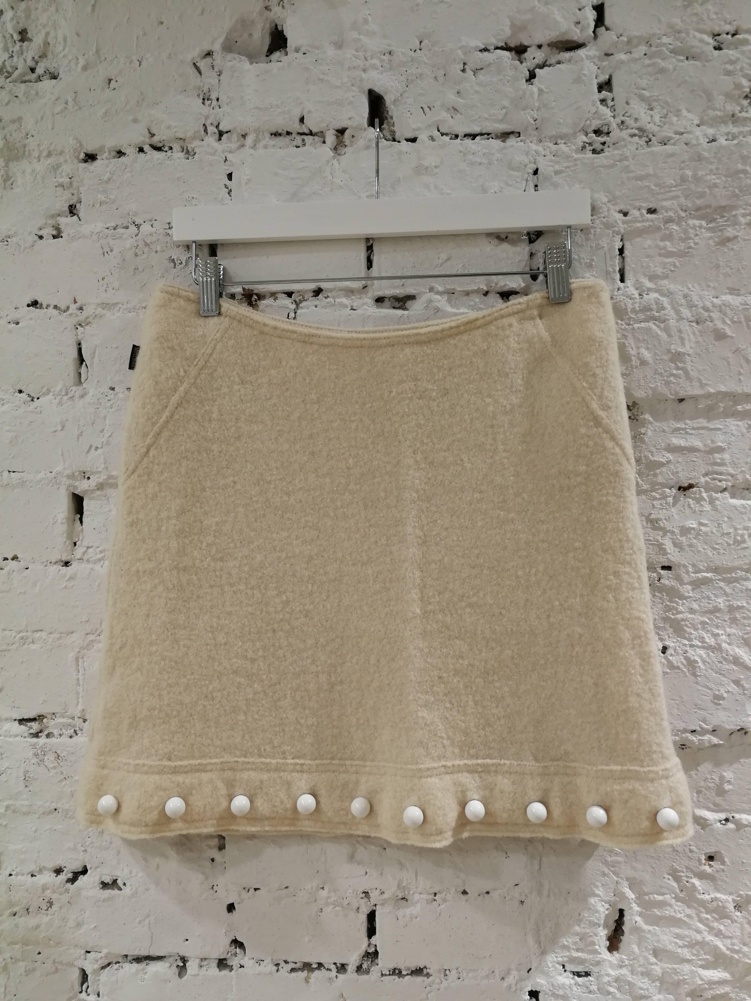 Brown Moschino Wool Offwhite Skirt For Sale