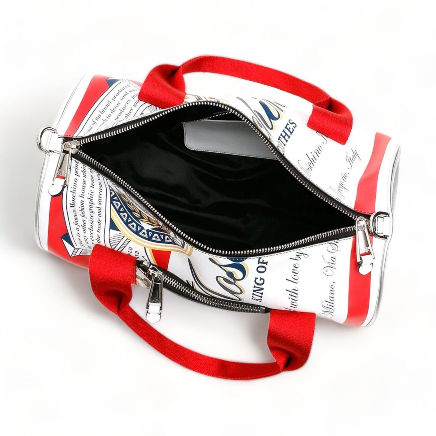 Moschino X Budweiser Duffel Bag In Excellent Condition For Sale In Los Angeles, CA