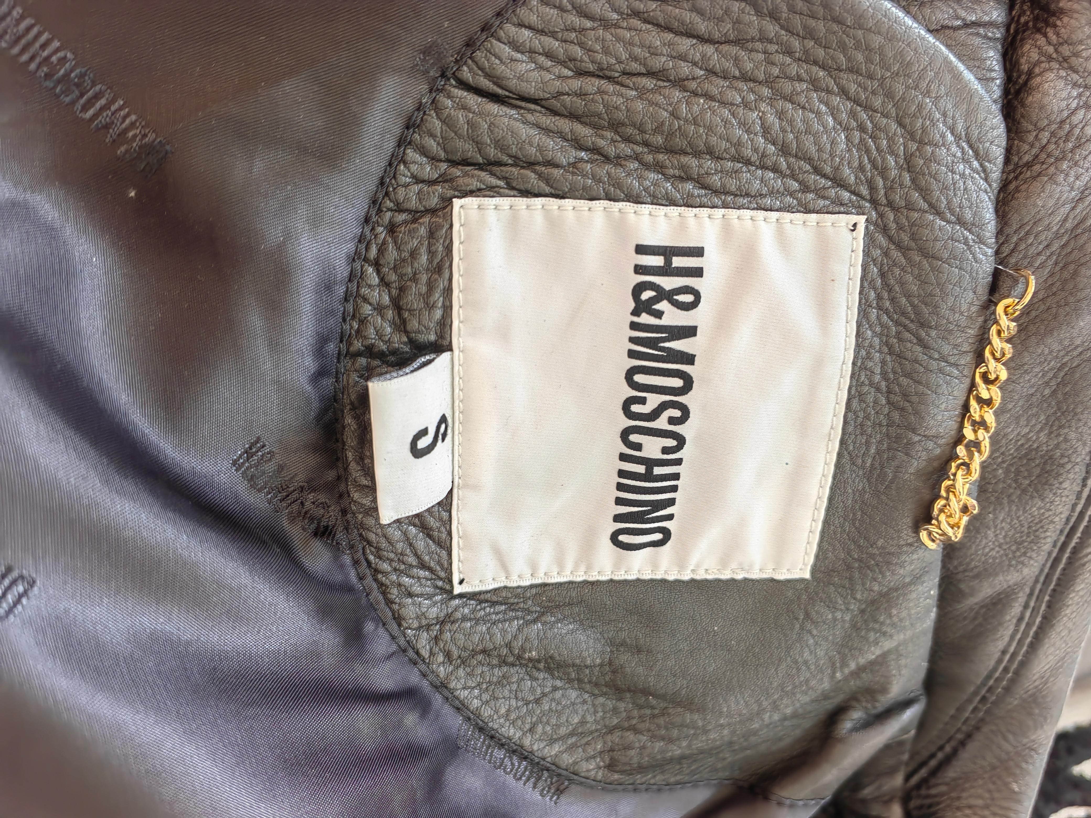 Chaqueta de piel negra recortada Moschino x H&M TV Talla 34 en Excelente estado para la venta en PUTNEY, NSW
