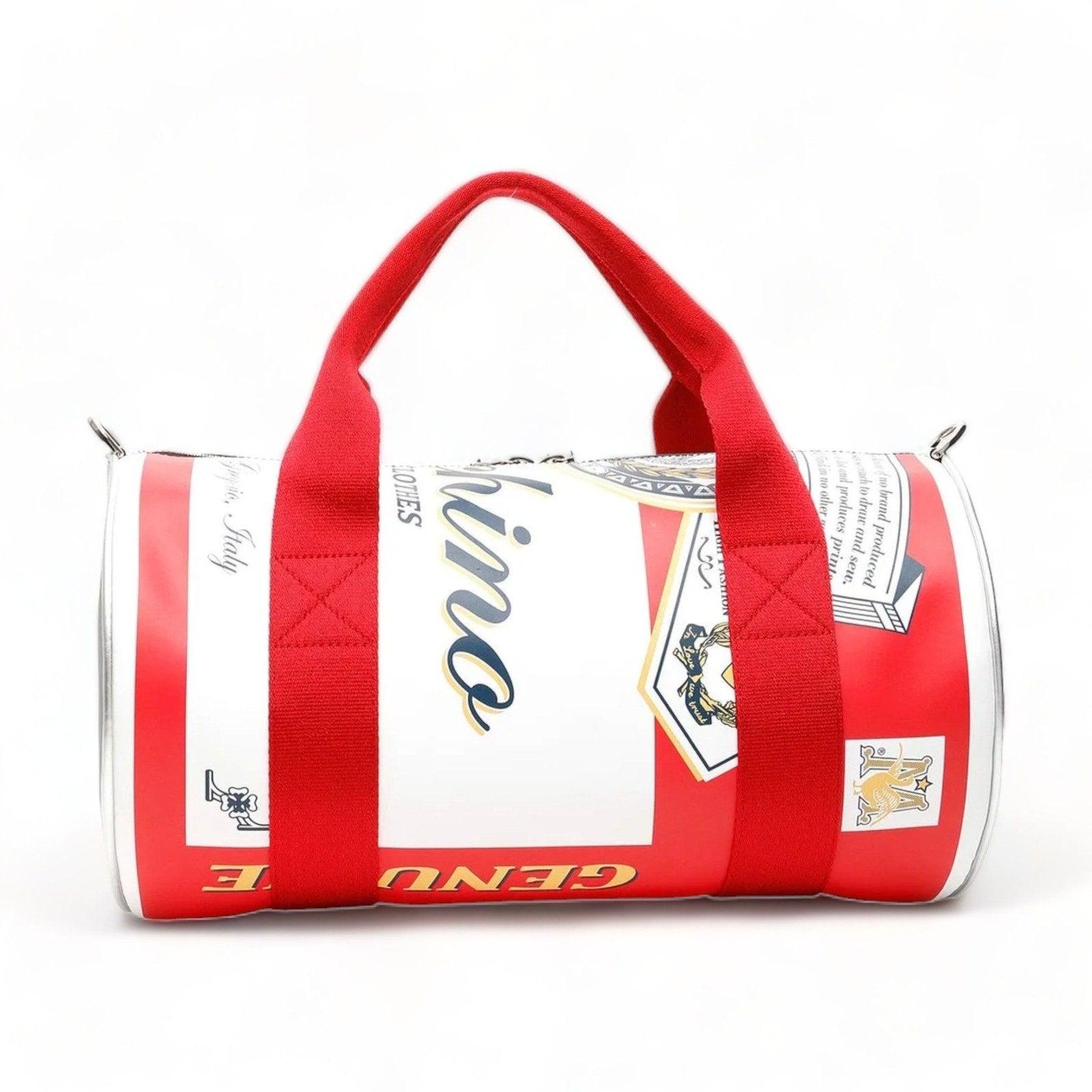 Moschino X Jeremy Scott Budweiser Beer Can Duffel Bag Leather in White

Additional information:
Material: 100% Calf Leather
Color: White 
Gender: Unisex
Country: Italy
Dimension: 16