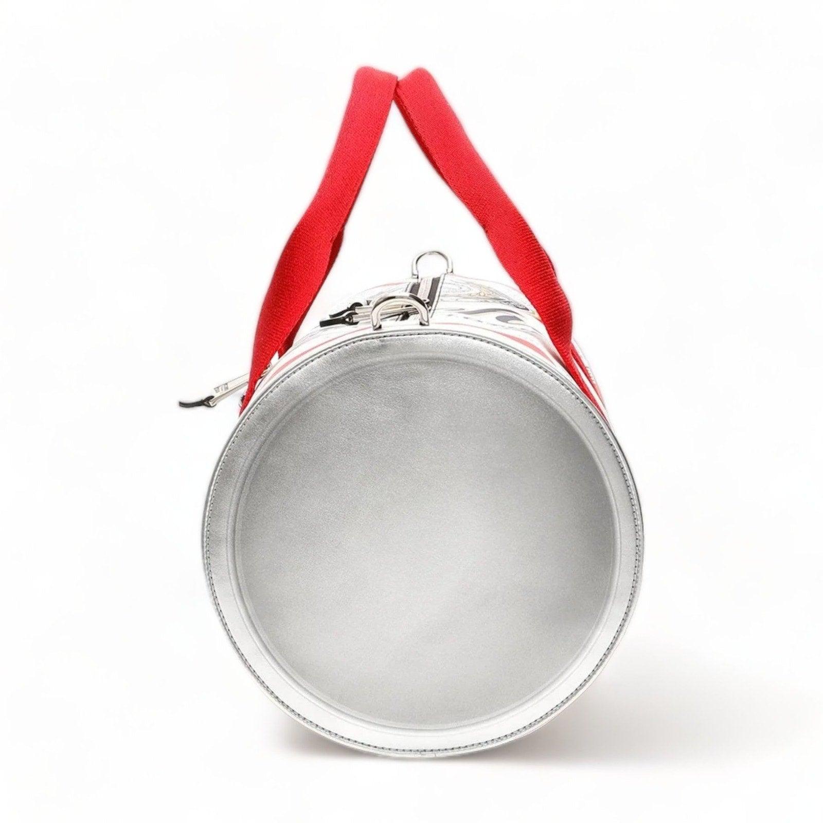 Red Moschino X Jeremy Scott Budweiser Beer Can Duffel Bag Leather in White For Sale