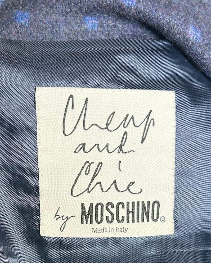 Moschino Y2K Cheap and Chic Wool Velvet Flowers Suit Ensemble New/Old In New Condition For Sale In Los Angeles, CA