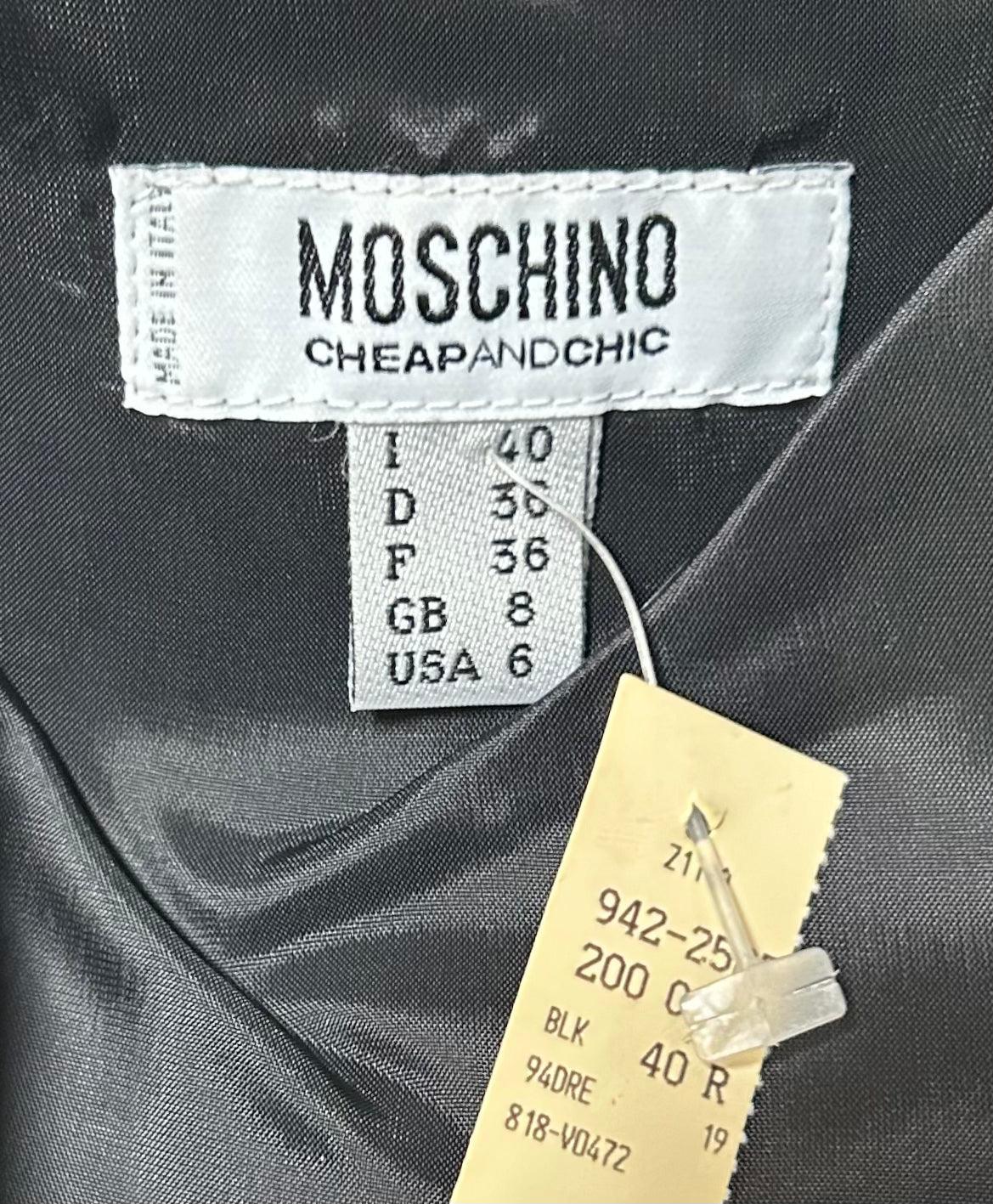 Women's Moschino Y2K Cheap & Chic Alterations Themed Little Black Dress, 1950s For Sale