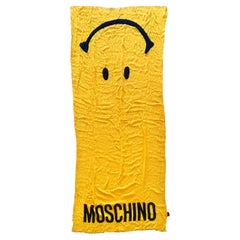 Moschino Yellow Acid Face Shawl Scarf