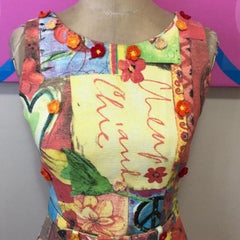 Moschino Yellow Heart Peace Sign Summer Dress