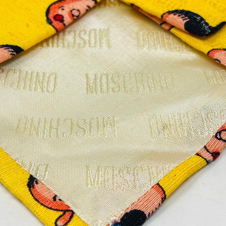 Moschino Seidenkrawatte in Gelb-Olive-Oyl Herren
