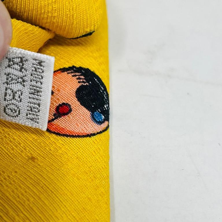 Moschino Seidenkrawatte in Gelb-Olive-Oyl 3