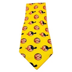 Moschino Seidenkrawatte in Gelb-Olive-Oyl