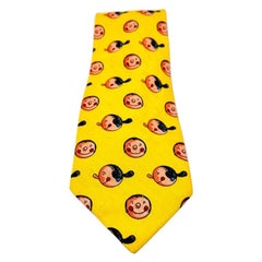 Moschino Yellow Olive Oyl Silk Tie