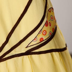 Moschino Yellow Silk Patchwork Vintage 1920s-Inspired Flapper Dress
