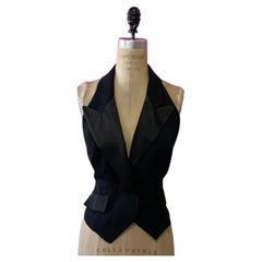 Vintage Moschnio Black Tuxedo Jalter Style Top Vest