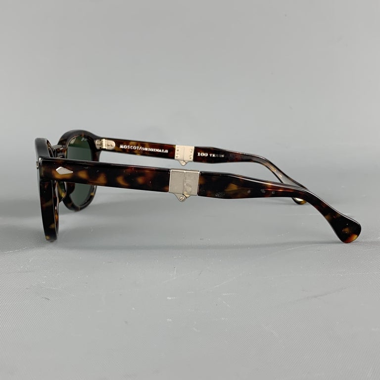 MOSCOT Brown Tortoiseshell Print Acetate LEMTOSH FOLD Sunglasses at 1stDibs  | moscot lemtosh fold, dolce & gabbana sunglasses, persol aviator sunglasses