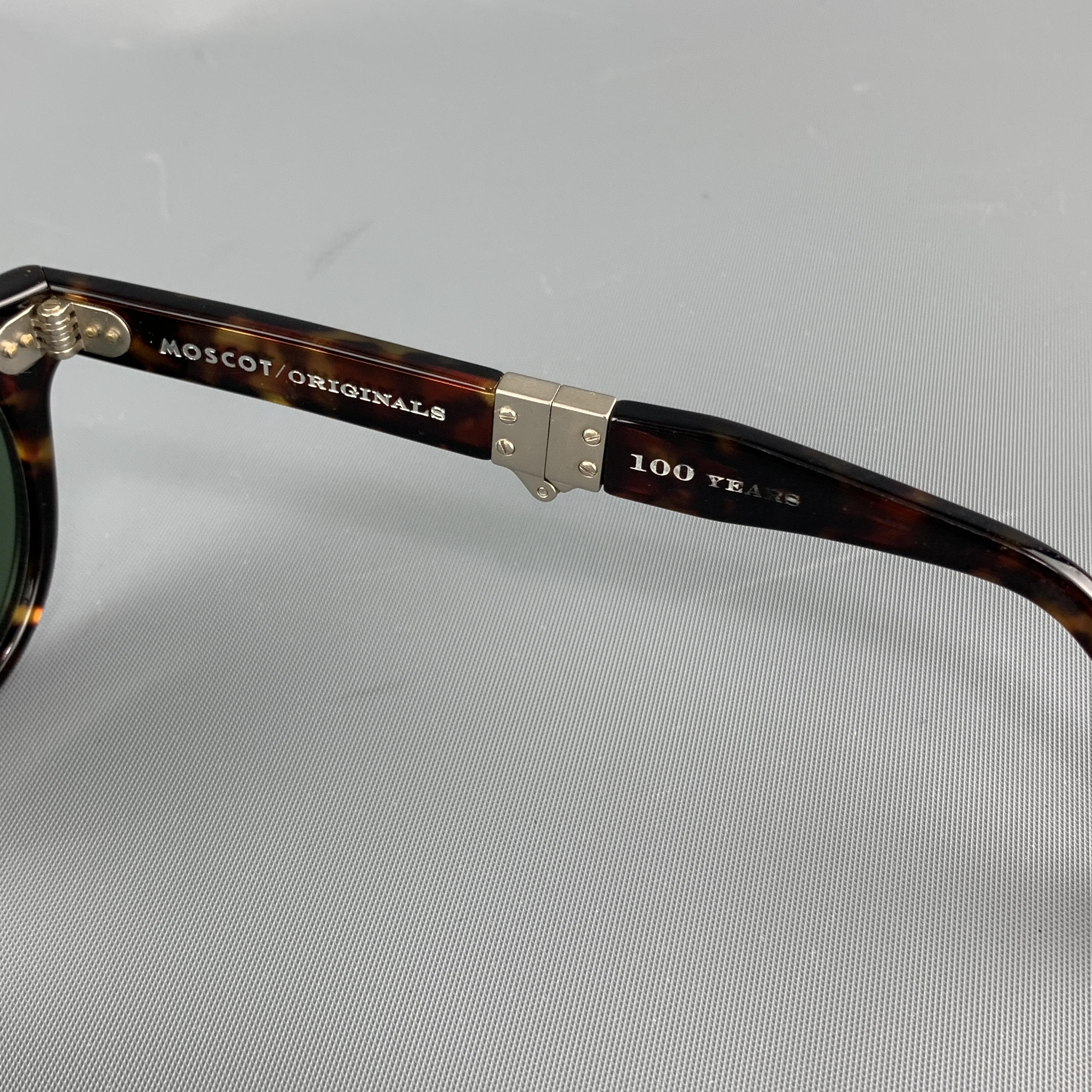 Black MOSCOT Brown Tortoiseshell Print Acetate LEMTOSH FOLD Sunglasses