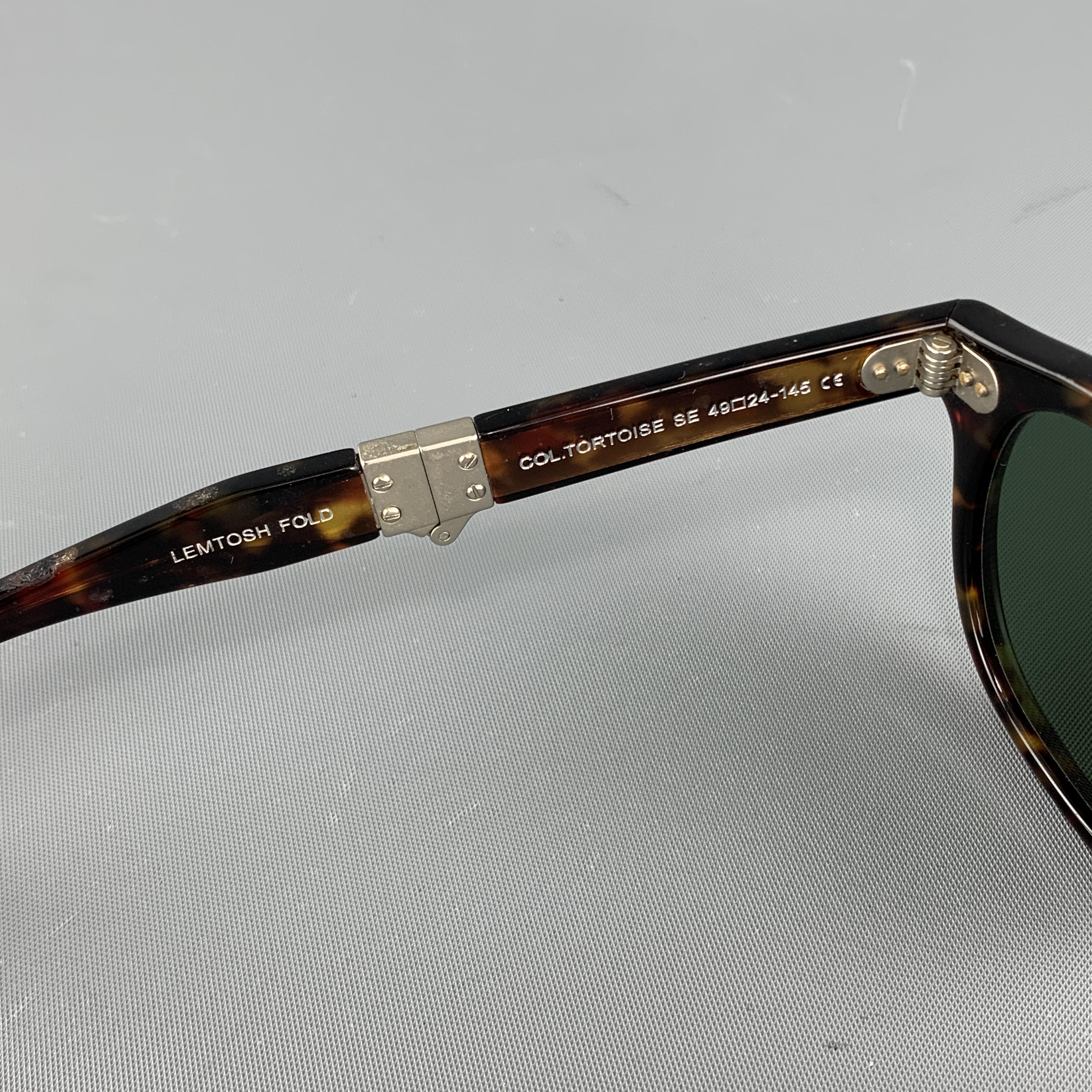 MOSCOT Brown Tortoiseshell Print Acetate LEMTOSH FOLD Sunglasses In Excellent Condition In San Francisco, CA