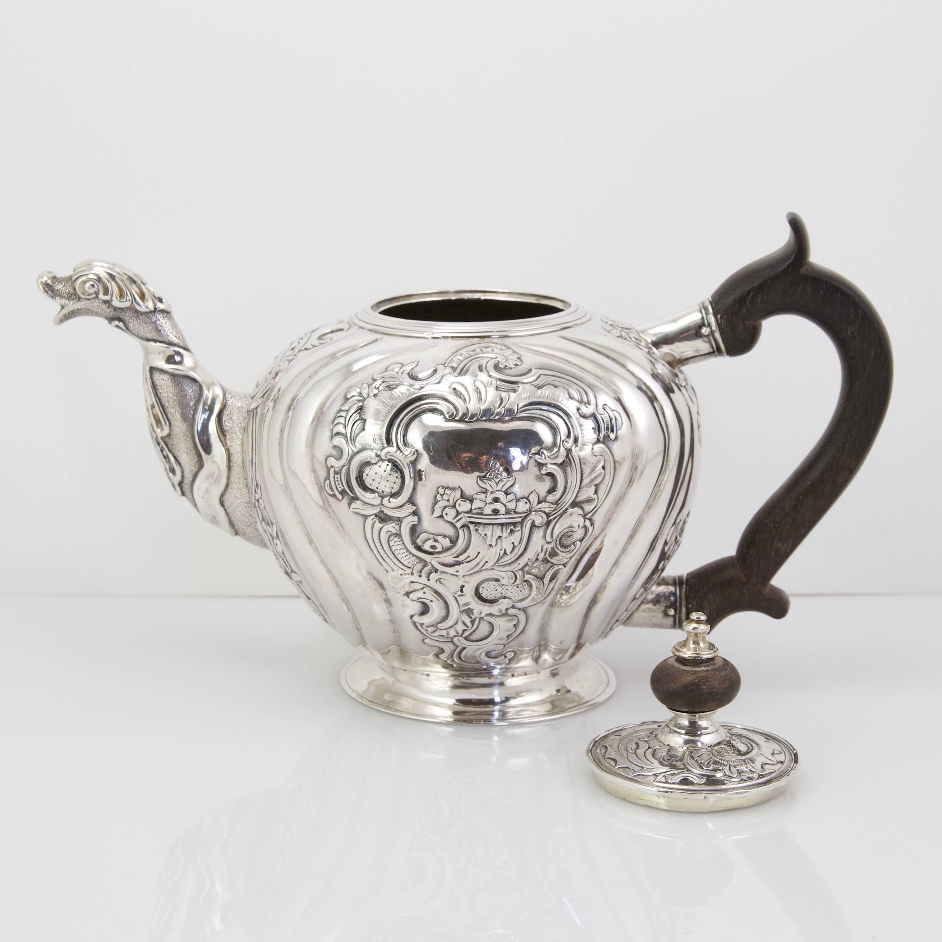 Hand-Crafted Moscow 1768 Silver Sterling Tea Pot by Cemenov For Sale
