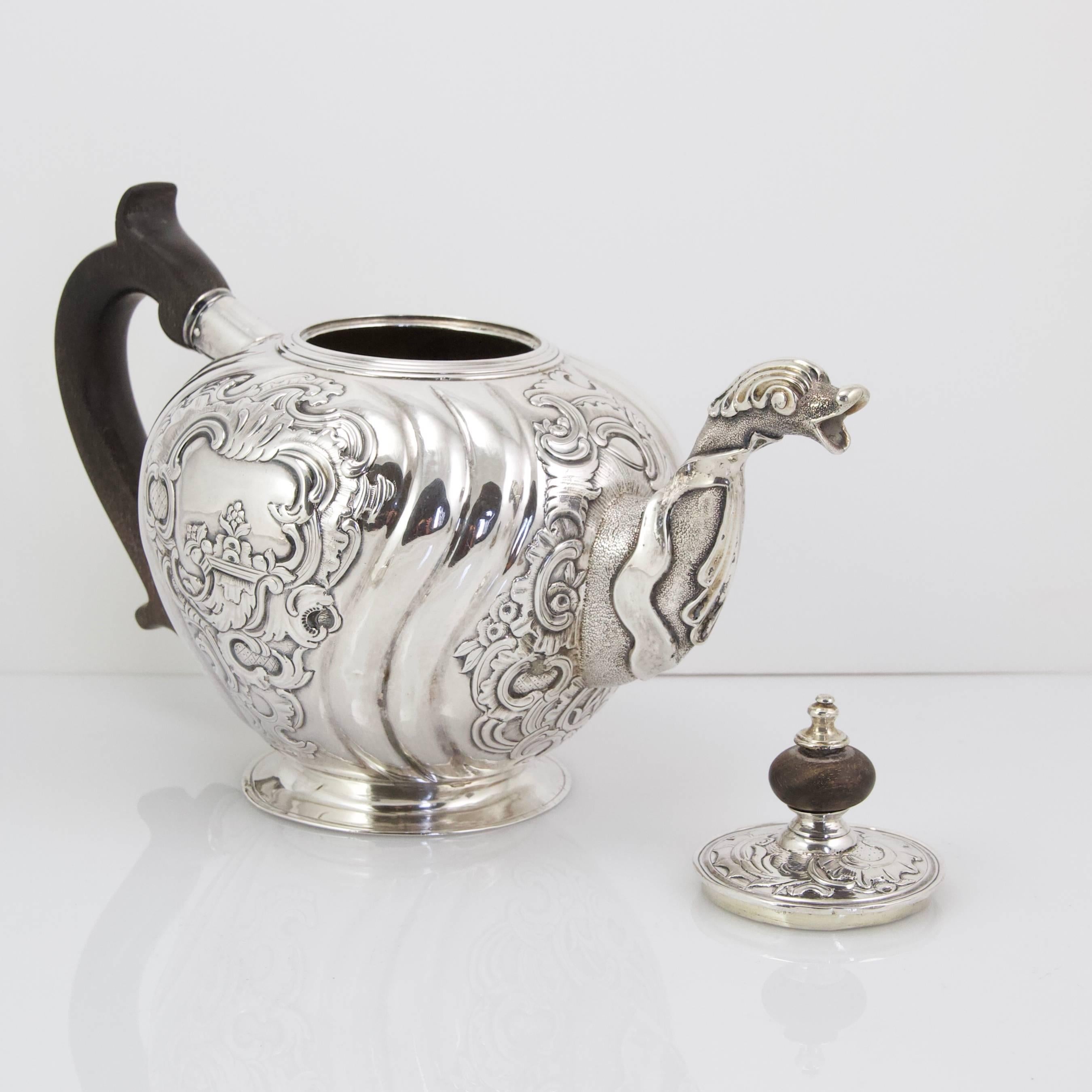 Mid-18th Century Moscow 1768 Silver Sterling Tea Pot by Cemenov For Sale