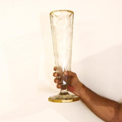 Moser 1900 Czech Bohemian Art Nouveau Tall Etched Glass Vase with 24kt Gilding