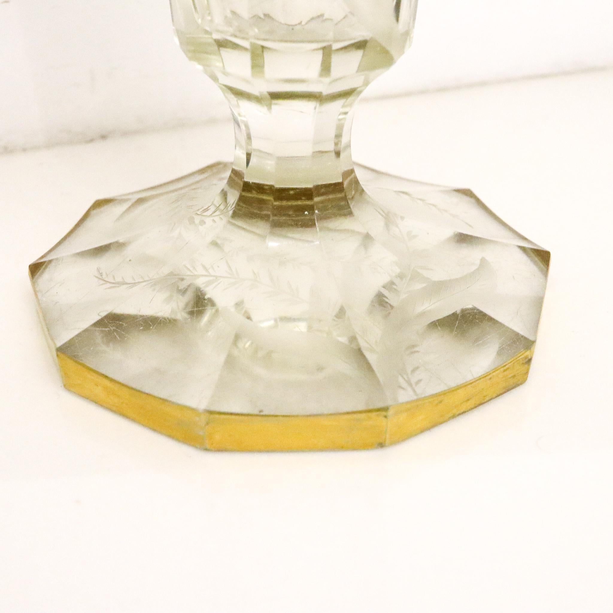 Tschechische böhmische Jugendstilvase aus geätztem Glas mit 24 Karat Vergoldung, Moser 1900 im Zustand „Hervorragend“ im Angebot in Miami, FL
