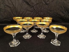 Moser à Carlsbad (Tchécoslovaquie) série de onze coupes à champagne en cristal