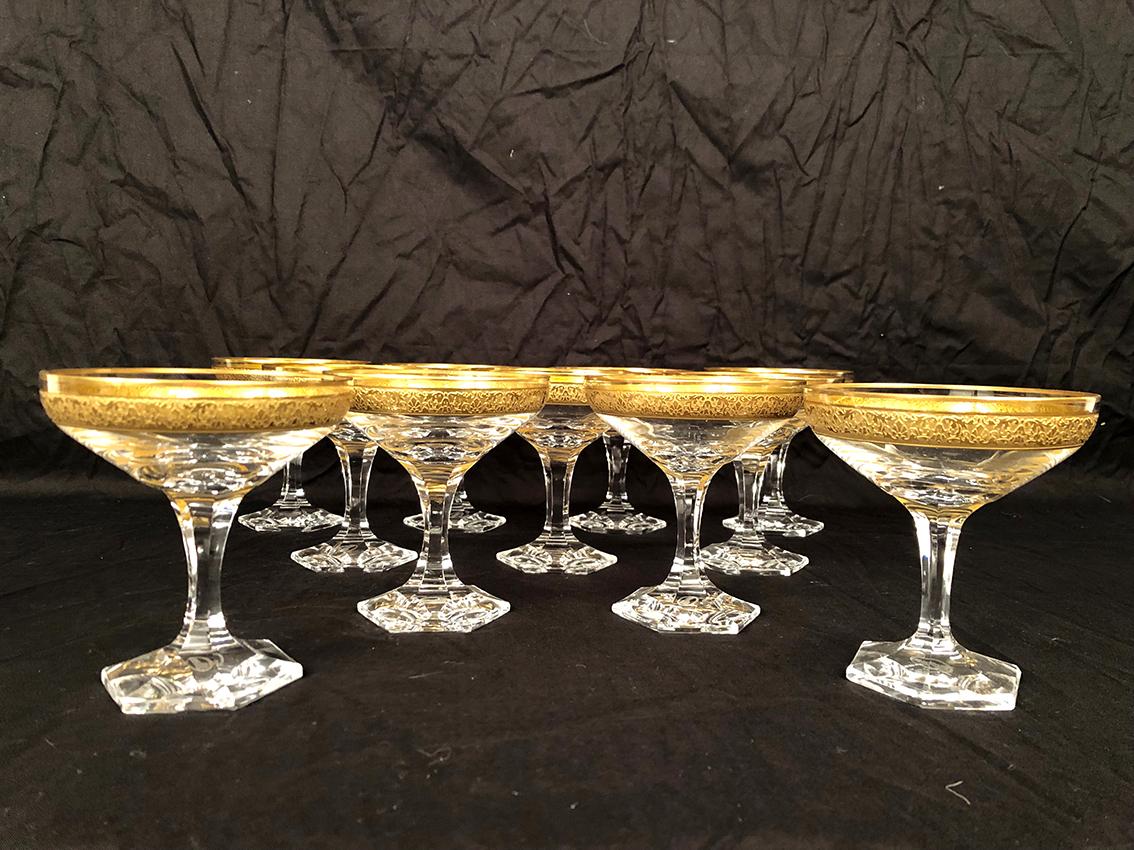 Other Moser à Carlsbad (Tchécoslovaquie) série de onze coupes à champagne en cristal For Sale