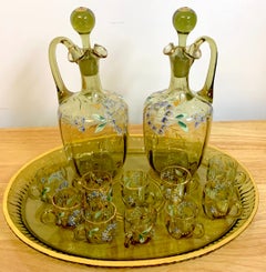 Moser Aesthetic Enameled Cordial/ Liquor Set, 15-Pieces