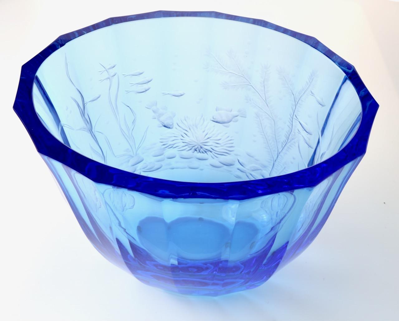 Moser Alexandra Ocean Life Vase In New Condition For Sale In Lexington, KY