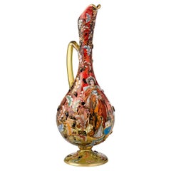 Antique Moser Amberina Glass Pitcher