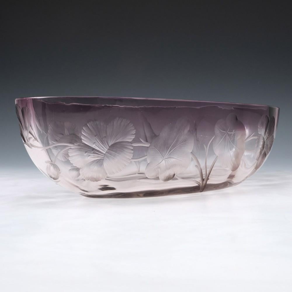 Moser Amethyst Glass Intaglio Cut Jardinière, 1900-05 For Sale 5