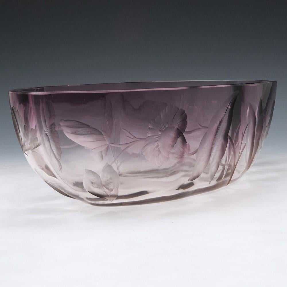 Moser Amethyst Glass Intaglio Cut Jardinière, 1900-05 For Sale 6