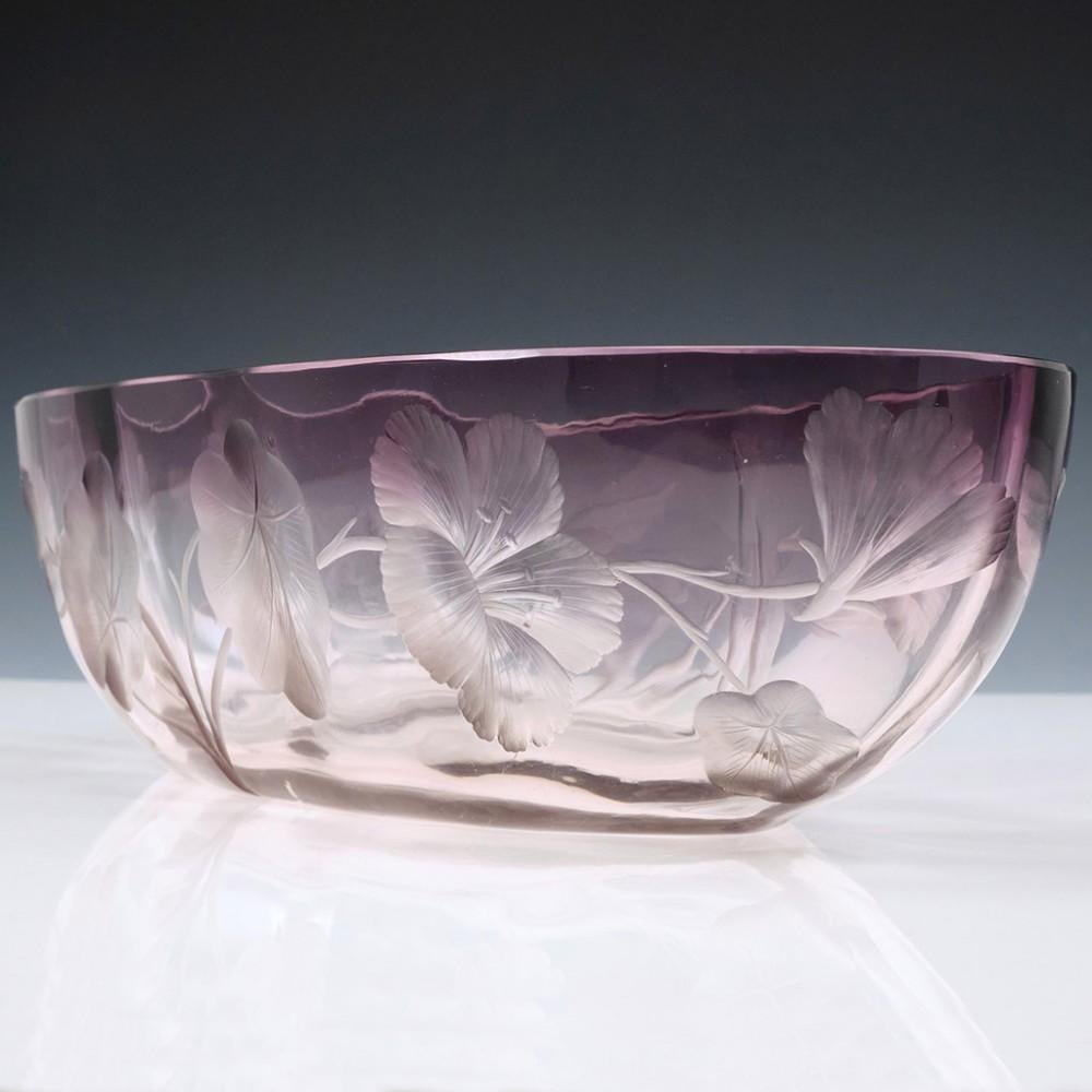 Moser Amethyst Glass Intaglio Cut Jardinière, 1900-05 For Sale 14