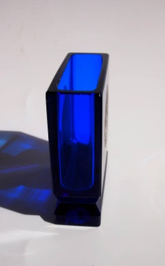 Bohemian Moser Art Deco Oroplastic Blue Glass Card Holder