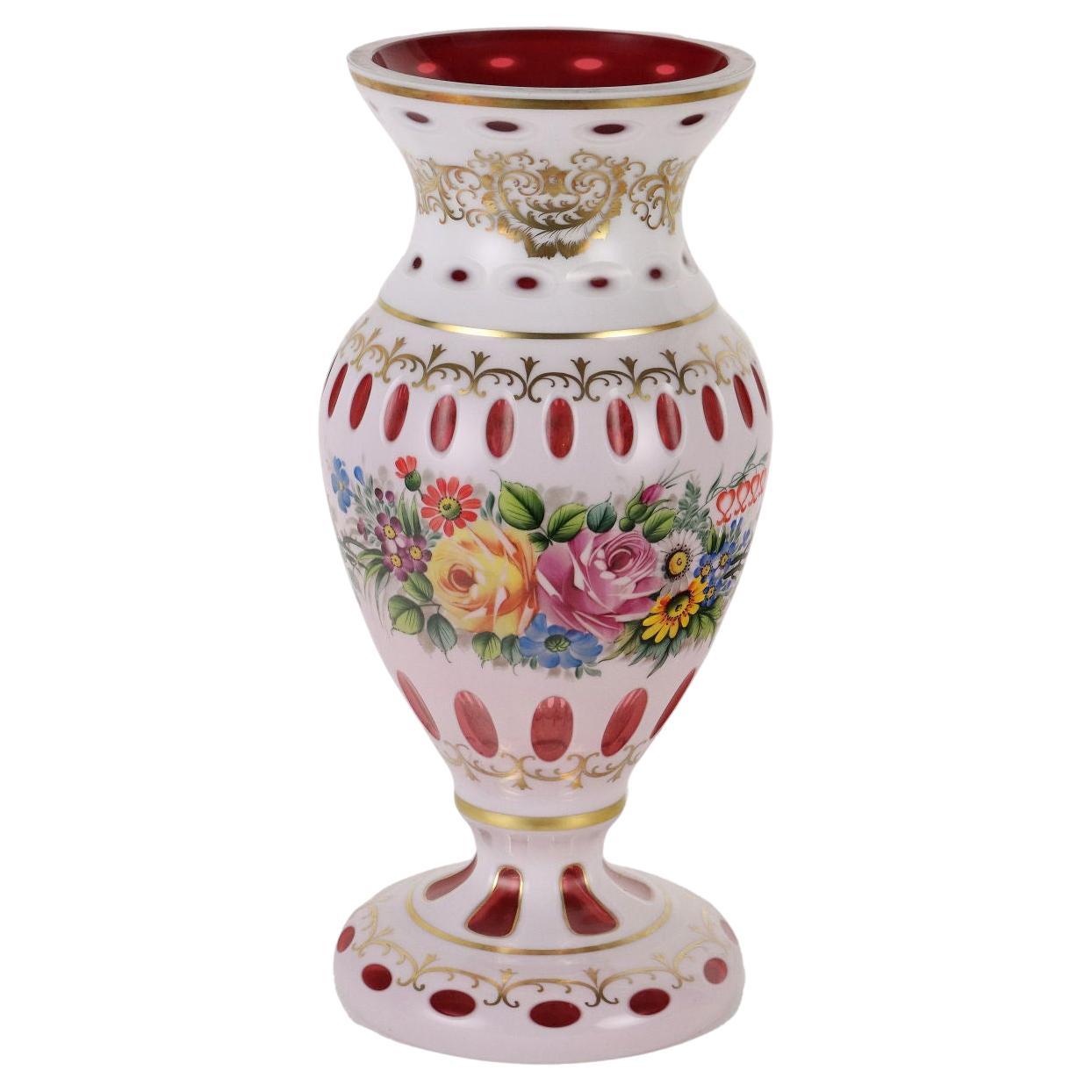 Vase en cristal Moser de Bohème de Tschecoslovaquie XXe siècle