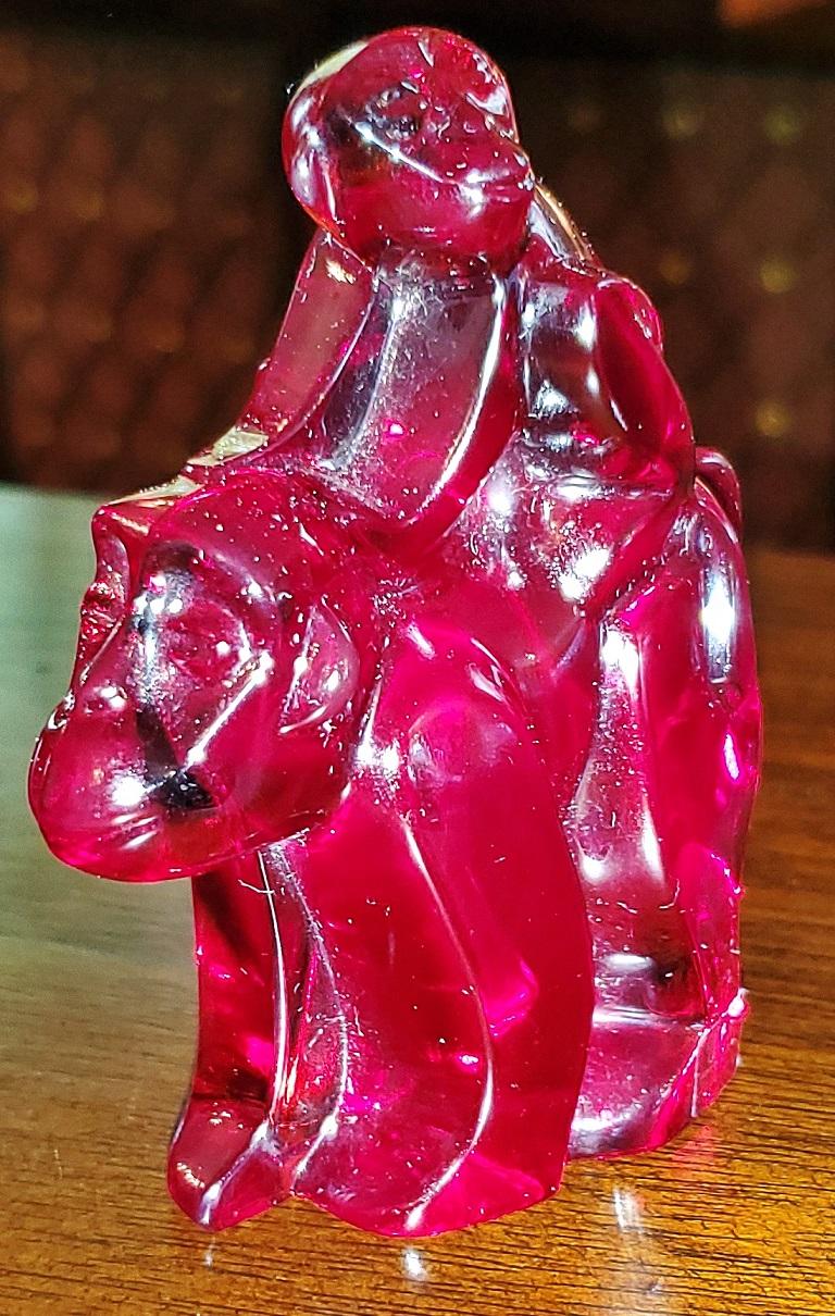 20th Century Moser Bohemian Glass Monkeys