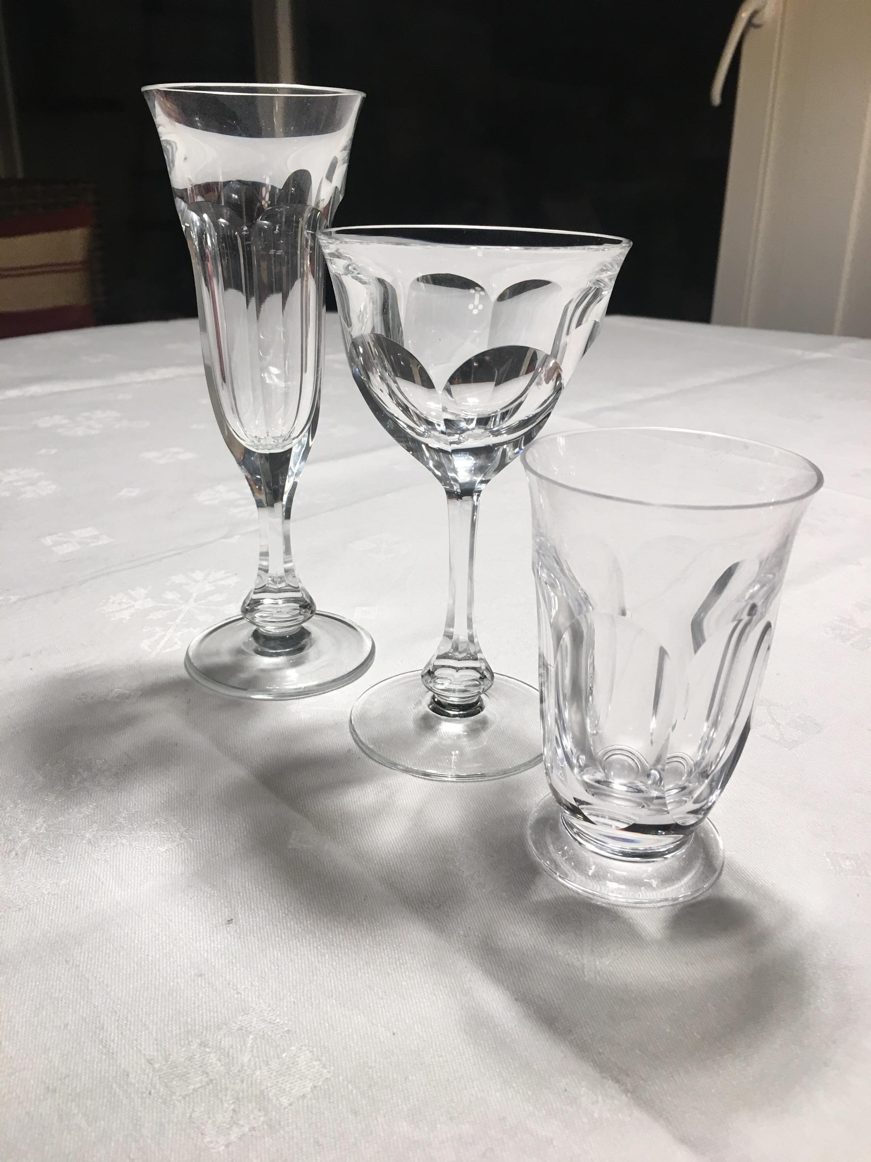 Moser Champagne Glasses Art Nouveau Hand Blown, Lady Hamilton by Moser For Sale 2