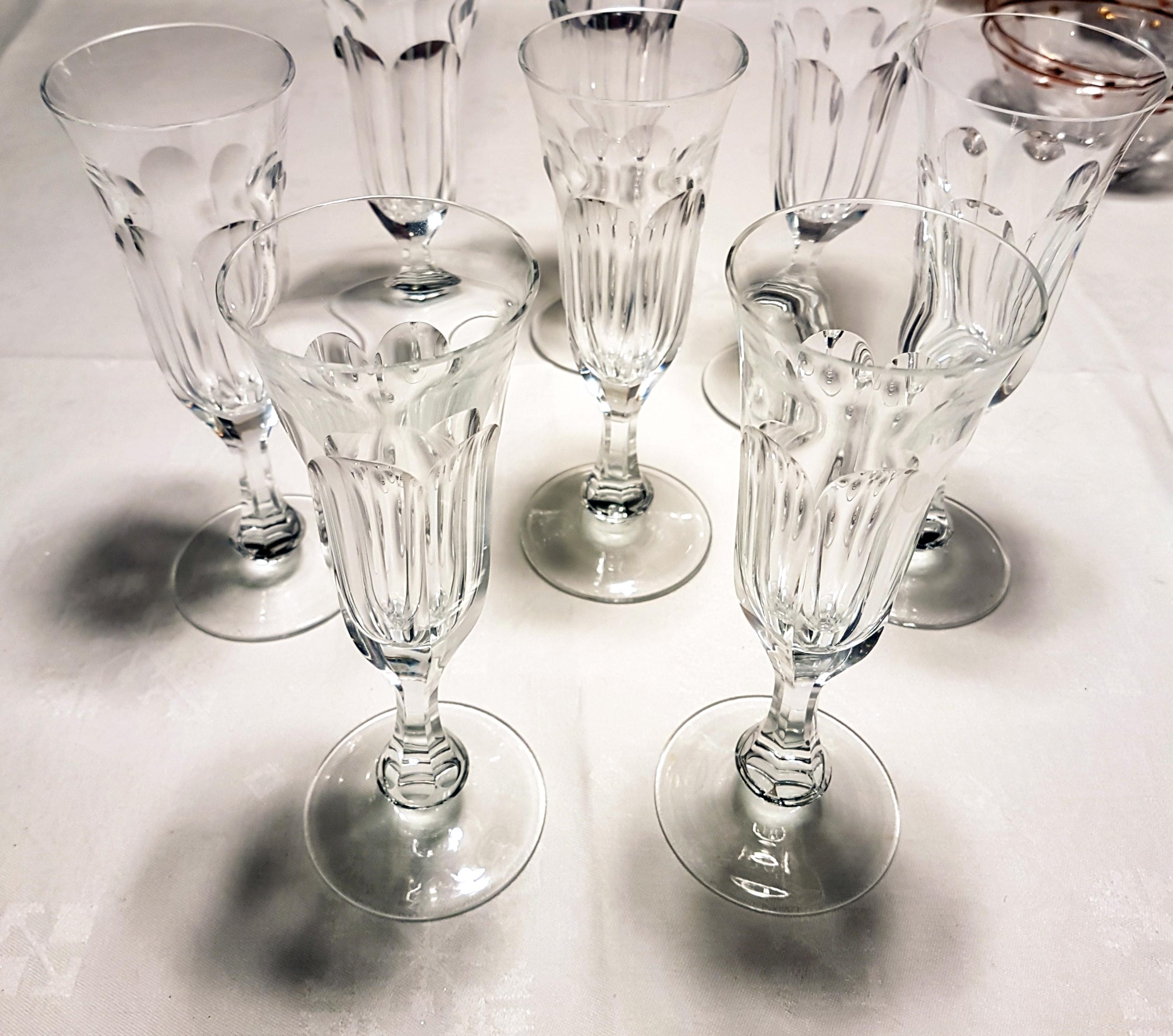 Moser Champagnergläser im Art nouveau-Stil, mundgeblasen, Lady Hamilton von Moser (Graviert) im Angebot