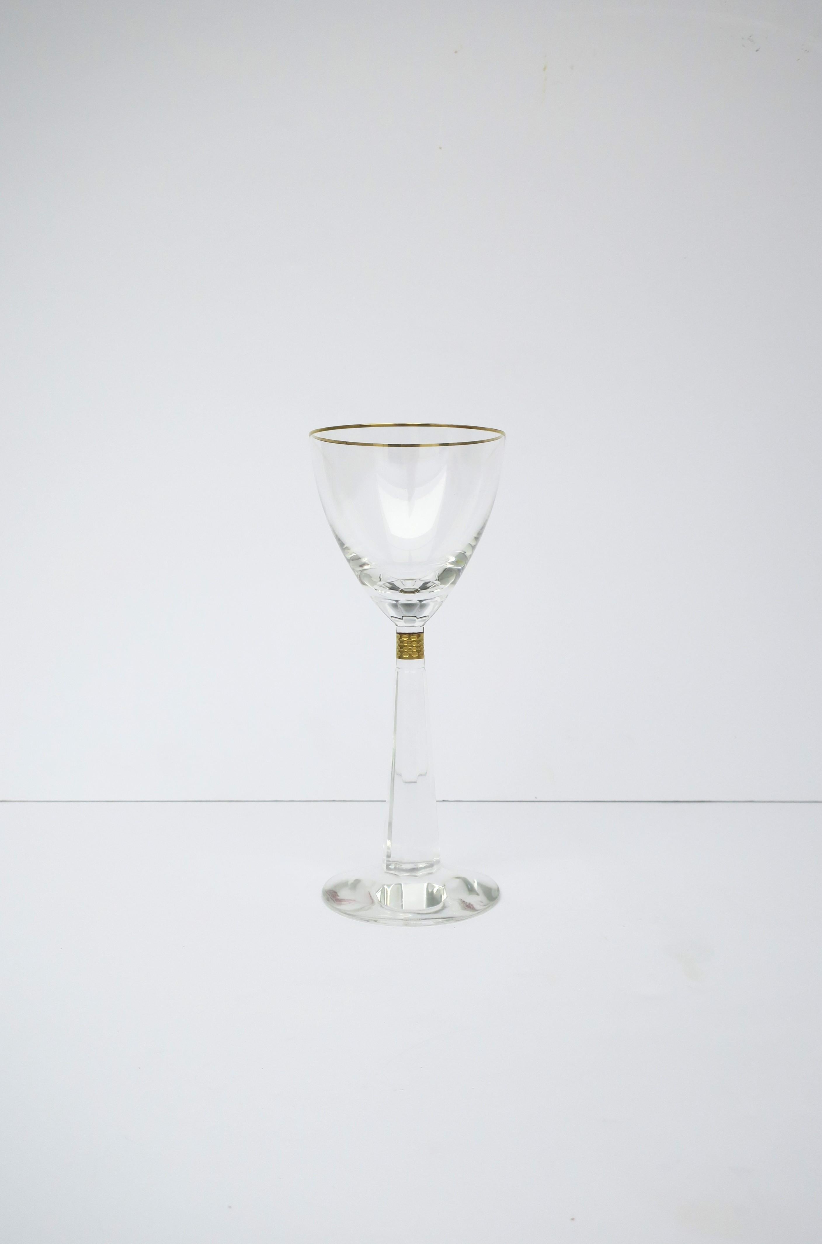 A beautiful, tall and substantial crystal stemware glass, known as the Casanova, a water, wine or cocktail glass by iconic luxury glass maker Moser Glassworks, circa late-20th century, Czech Republic. Glass measures 8.07