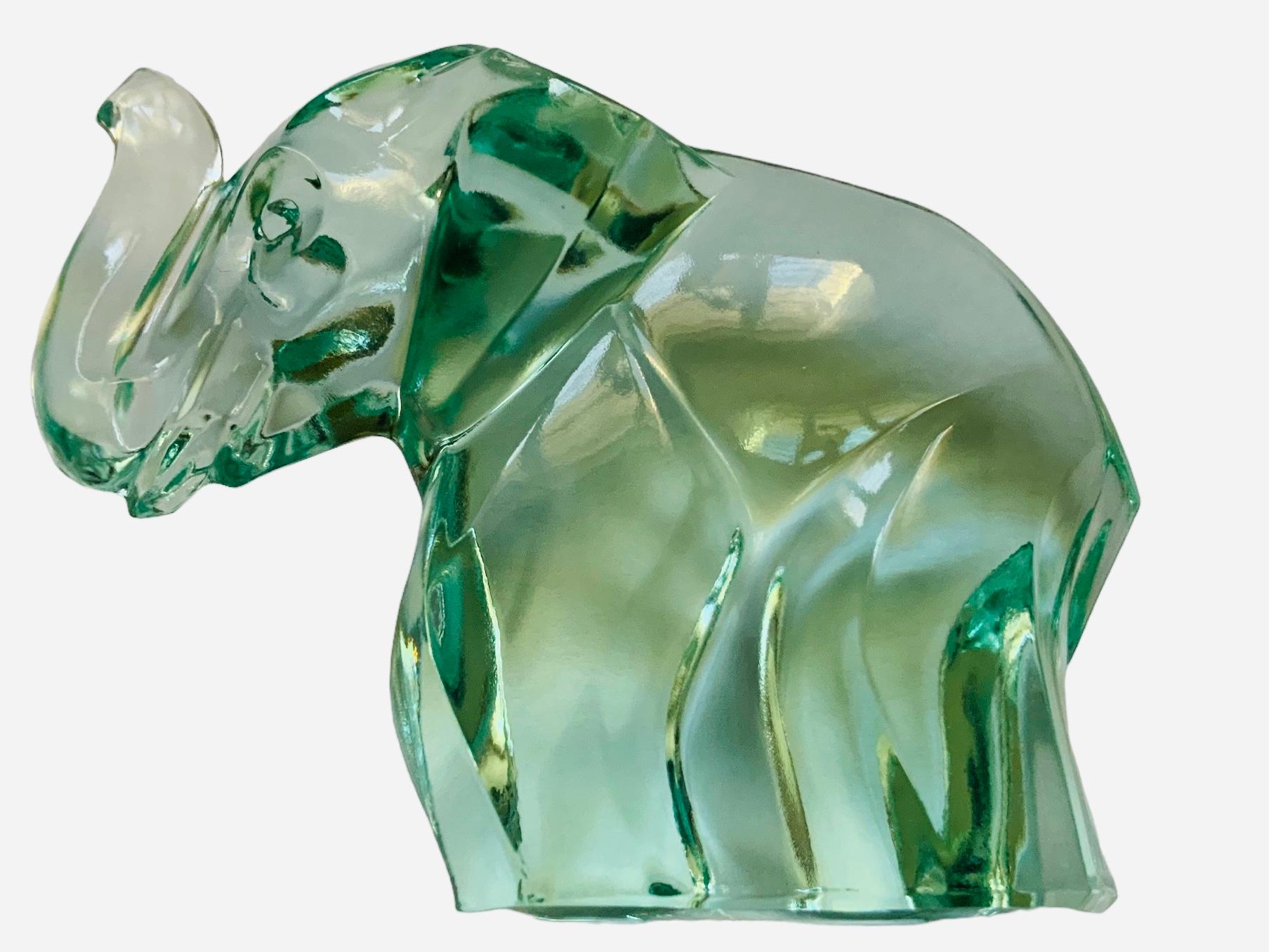 Hand-Crafted Moser Crystal Elephant Sculpture For Sale