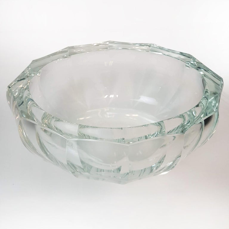 Moser Crystal Purity Clear Glass Bowl, Early 20th Century For Sale at