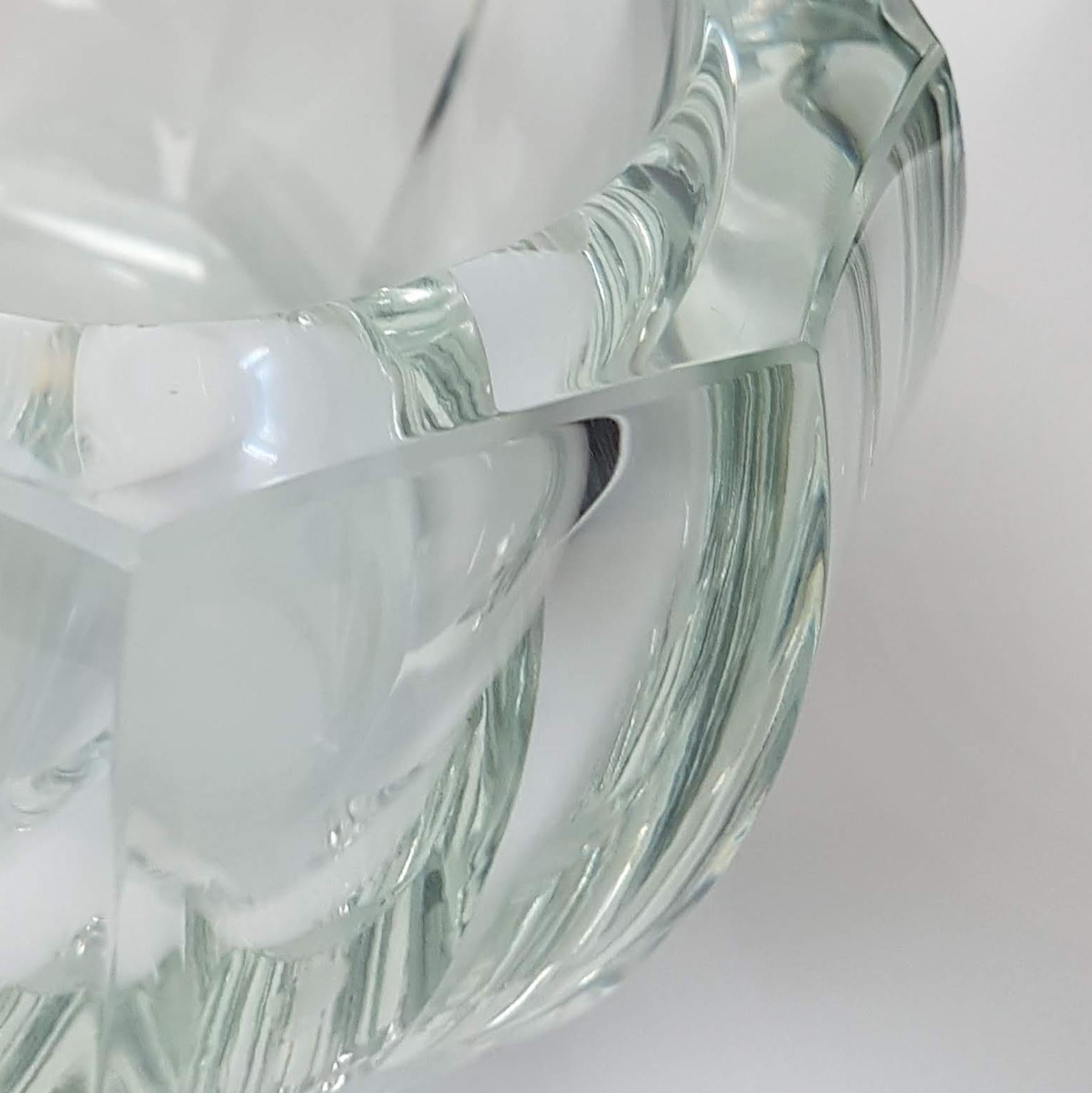 Cut Glass Moser Crystal Purity Clear Glass Set 'Bowl and Vase', Early 20th Century For Sale